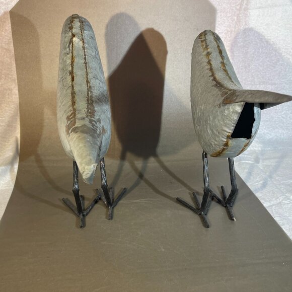 2 Farmhouse Large Bird Sculpture Figurines Brass Rustic Metal 11"H x 15" L (1261 - Picture 2 of 2